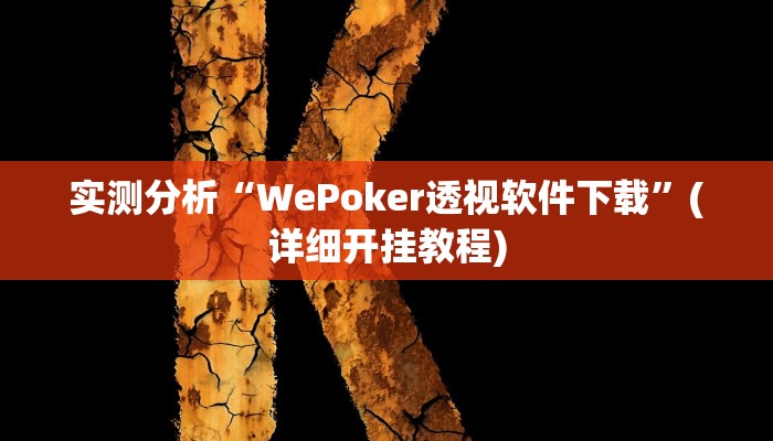 实测分析“WePoker透视软件下载”(详细开挂教程)