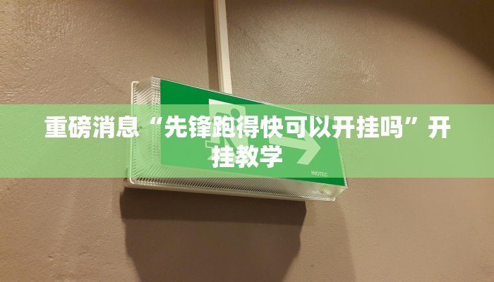 重磅消息“先锋跑得快可以开挂吗”开挂教学 重磅消息“先锋跑得快可以开挂吗”开挂教学