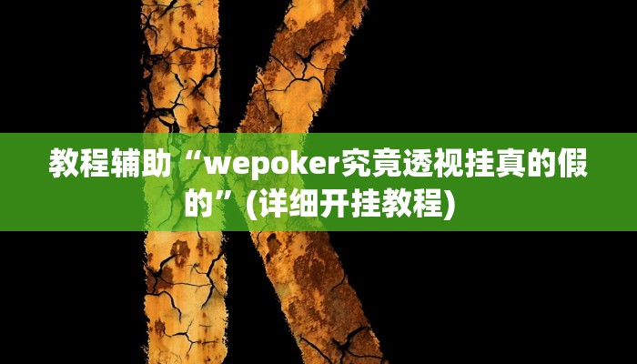 教程辅助“wepoker究竟透视挂真的假的”(详细开挂教程) 教程辅助“wepoker究竟透视挂真的假的”(详细开挂教程)