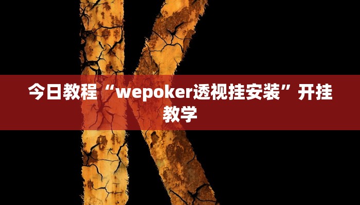 今日教程“wepoker透视挂安装”开挂教学