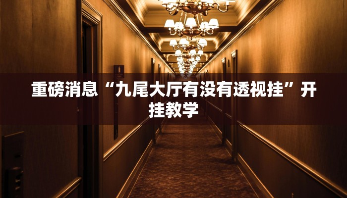 重磅消息“九尾大厅有没有透视挂”开挂教学