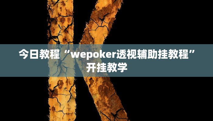 今日教程“wepoker透视辅助挂教程”开挂教学