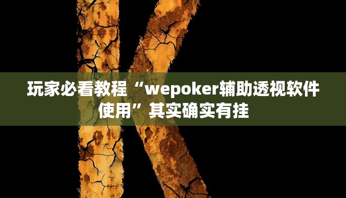 玩家必看教程“wepoker辅助透视软件使用”其实确实有挂