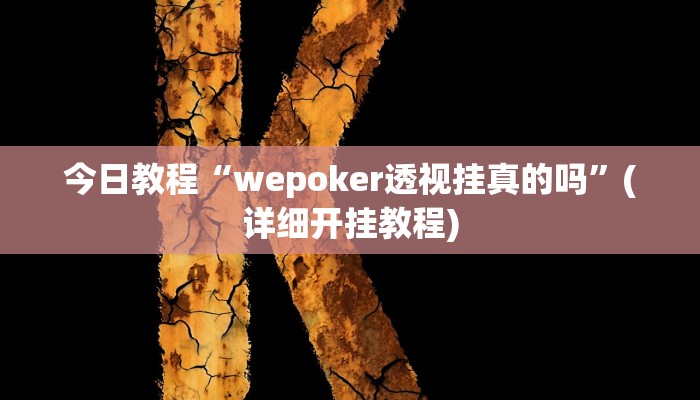 今日教程“wepoker透视挂真的吗”(详细开挂教程)