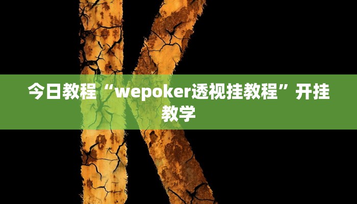 今日教程“wepoker透视挂教程”开挂教学 今日教程“wepoker透视挂教程”开挂教学