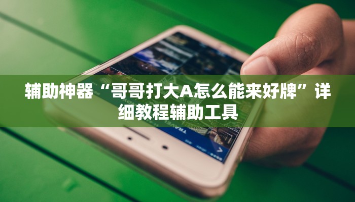 辅助神器“哥哥打大A怎么能来好牌”详细教程辅助工具