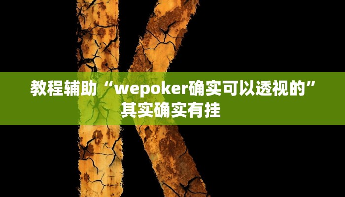 教程辅助“wepoker确实可以透视的”其实确实有挂 教程辅助“wepoker确实可以透视的”其实确实有挂