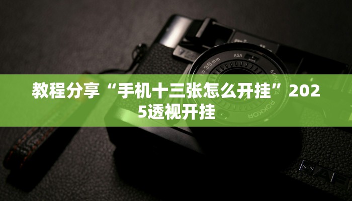 教程分享“手机十三张怎么开挂”2025透视开挂