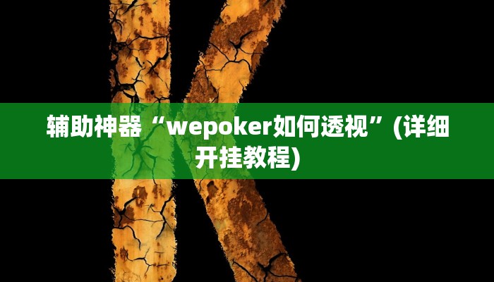辅助神器“wepoker如何透视”(详细开挂教程)