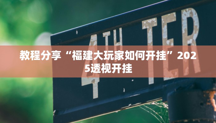 教程分享“福建大玩家如何开挂”2025透视开挂