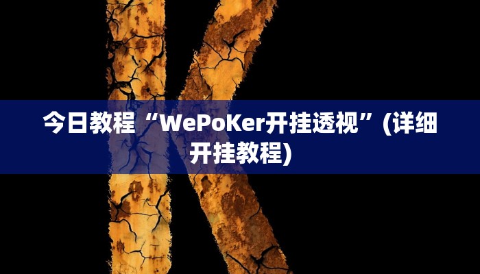 今日教程“WePoKer开挂透视”(详细开挂教程) 今日教程“WePoKer开挂透视”(详细开挂教程)