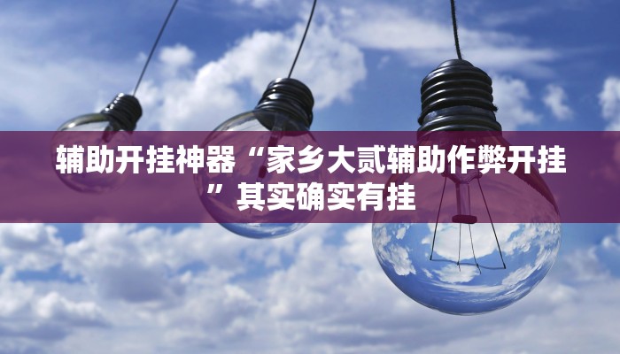 辅助开挂神器“家乡大贰辅助作弊开挂”其实确实有挂