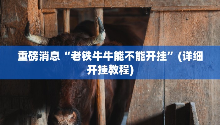 重磅消息“老铁牛牛能不能开挂”(详细开挂教程) 重磅消息“老铁牛牛能不能开挂”(详细开挂教程)