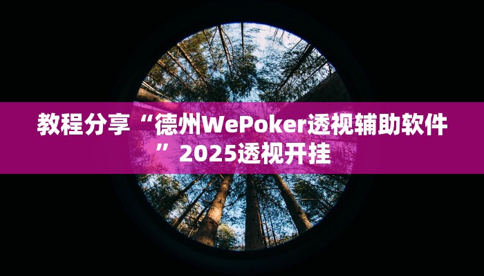 教程分享“德州WePoker透视辅助软件”2025透视开挂 教程分享“德州WePoker透视辅助软件”2025透视开挂