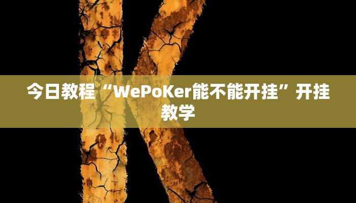 今日教程“WePoKer能不能开挂”开挂教学