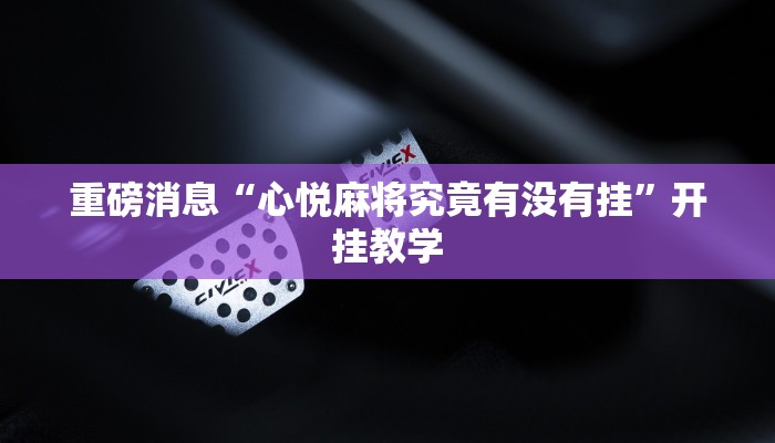 重磅消息“心悦麻将究竟有没有挂”开挂教学 重磅消息“心悦麻将究竟有没有挂”开挂教学