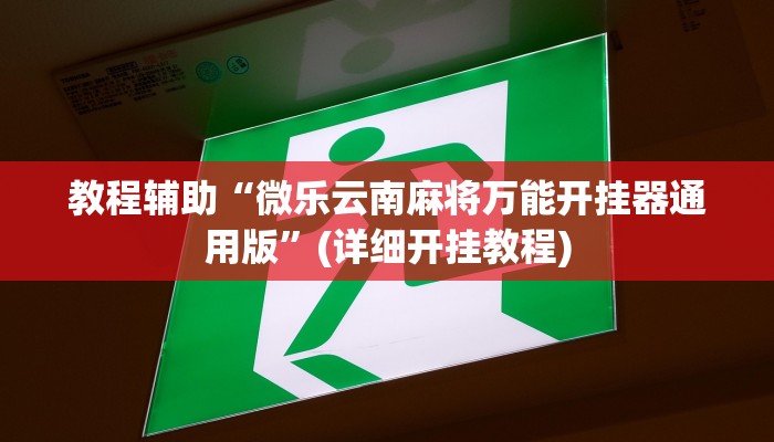 教程辅助“微乐云南麻将万能开挂器通用版”(详细开挂教程)