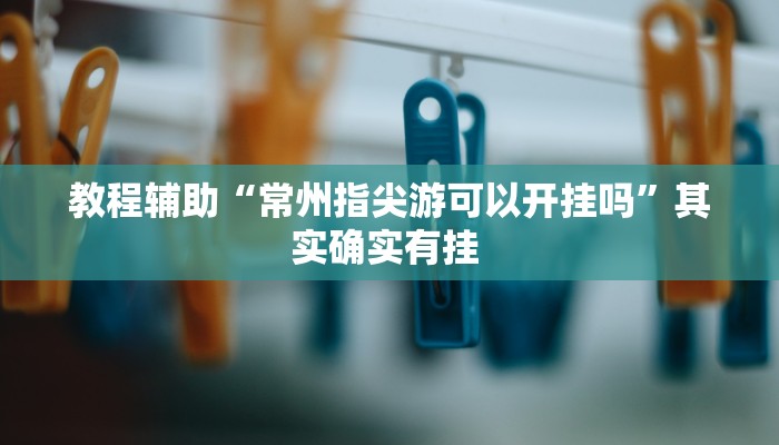 教程辅助“常州指尖游可以开挂吗”其实确实有挂 